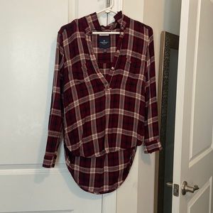 American eagle boyfriend fit plaid shirt. Like new!!